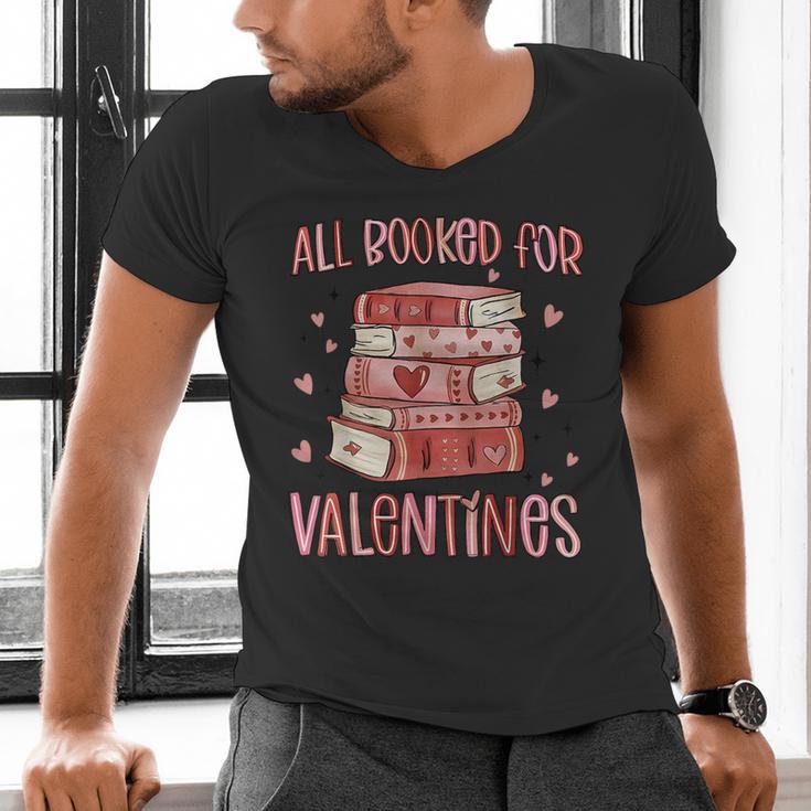 Valentines All Booked For Valentines Book Lovers Teacher Kid Men's V-Neck T-Shirt