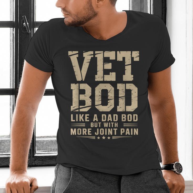 Vet BOD Like A Dad Bob Military Veteran Humor Men's V-Neck T-Shirt