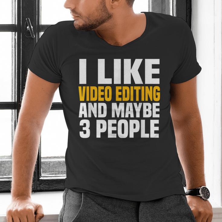 Video Editor Introvert Editing Production Filmmaking Job Men's V-Neck T-Shirt Video Editor Introvert Editing Production Filmmaking Job Men's V-Neck T-Shirt
