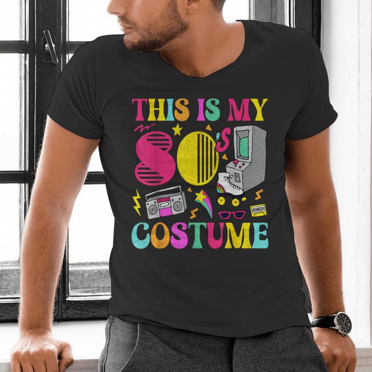 Vintage 80s Vibes Costume Nostalgia 1980s Fashion Cassette Men's V-Neck T-Shirt