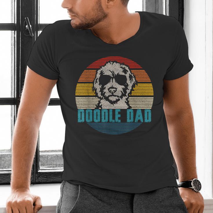 Vintage Best Doodle Dad Ever Father's Day Golden Doodle Men's V-Neck T-Shirt Vintage Best Doodle Dad Ever Father's Day Golden Doodle Men's V-Neck T-Shirt