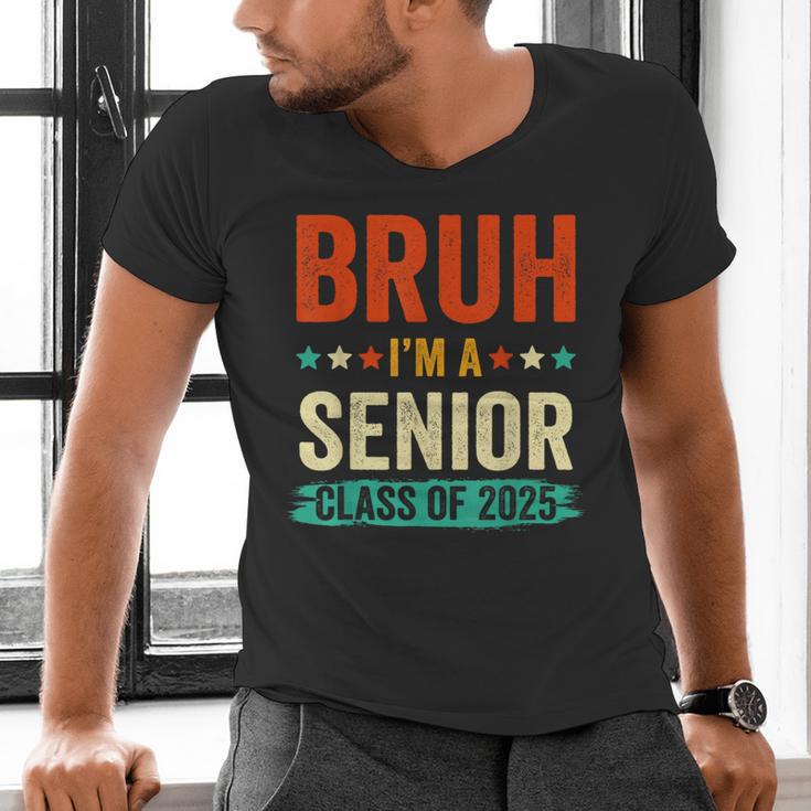 Vintage Bruh I'm A Senior Class Of 2025 Graduation Women Men Men's V-Neck T-Shirt