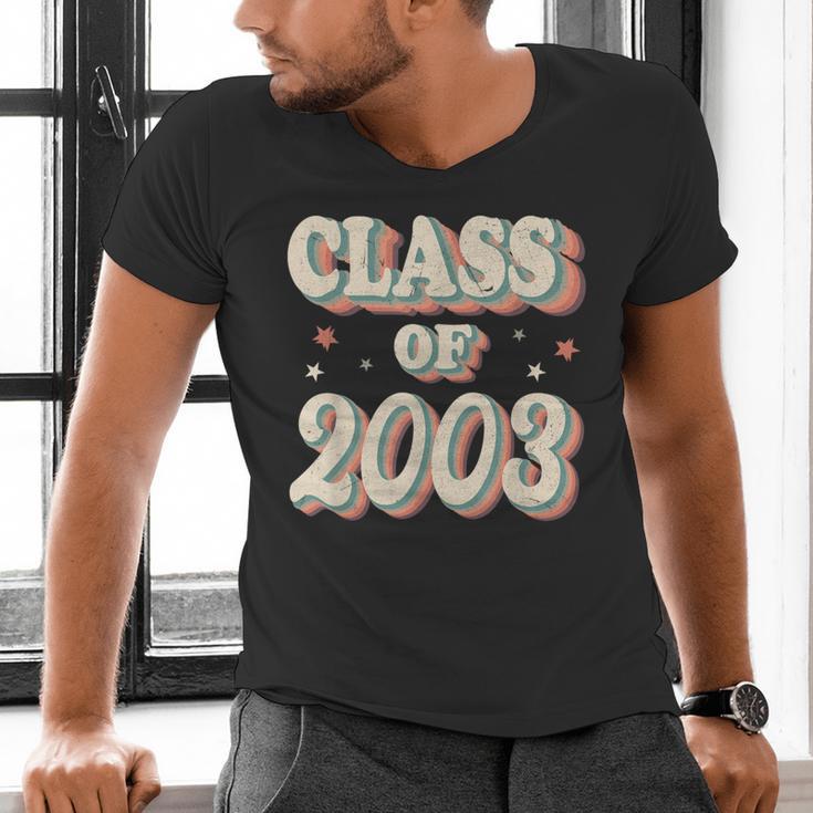 Vintage Class Of 2003 03 High School Graduation Men's V-Neck T-Shirt