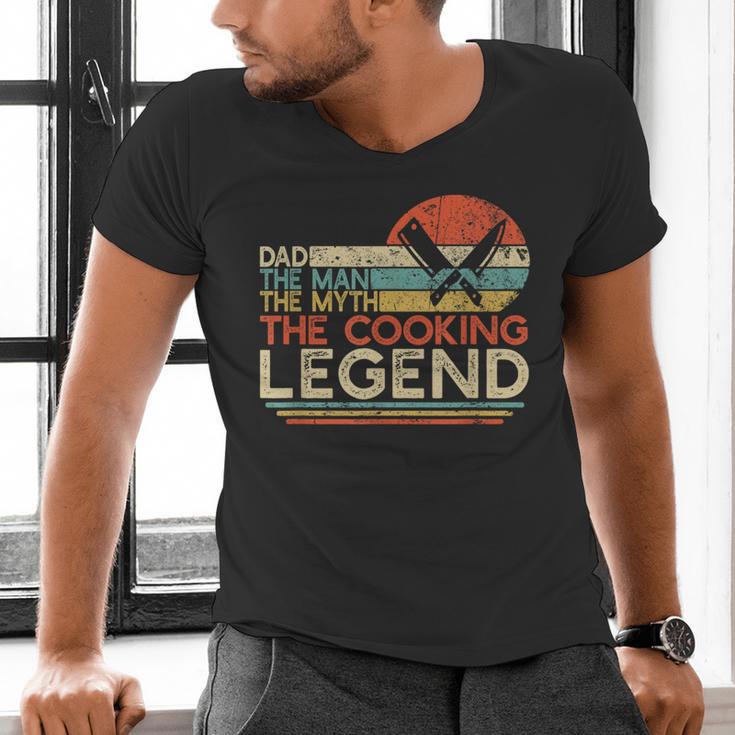 Vintage Cooking Dad The Man The Myth The Legend Chef Men's V-Neck T-Shirt