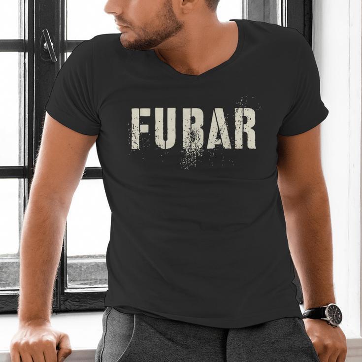 Vintage FUBAR Soldier Military Officer Vet Dad Soup Sandwich Men's V-Neck T-Shirt