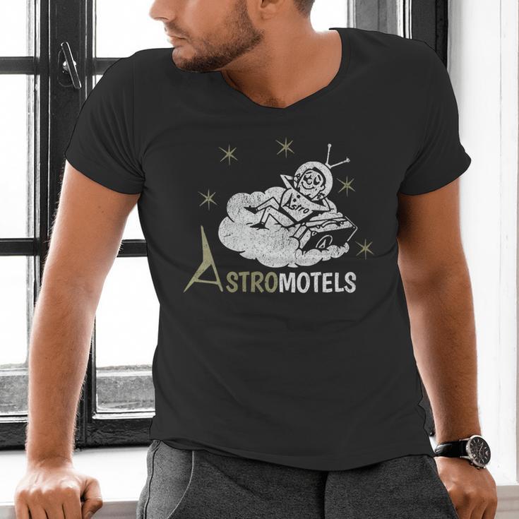 Vintage Hotel Matchbook Astro Motels 50s Retro Spaceman Men's V-Neck T-Shirt