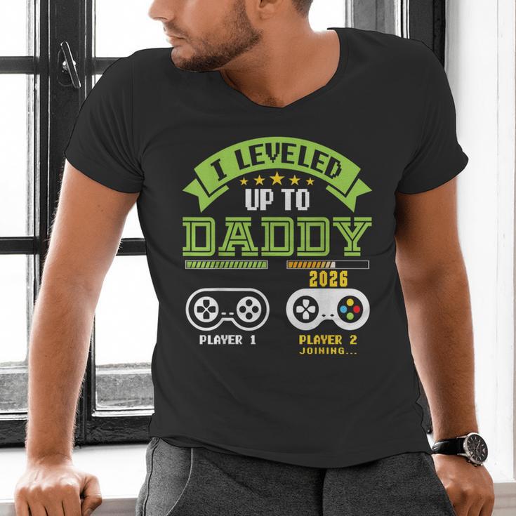 Vintage Leveling Up To Daddy 2026 Soon To Be Dad 2026 Men's V-Neck T-Shirt