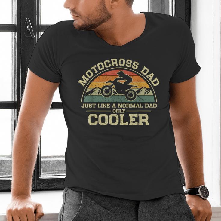 Vintage Motocross Dad Just Like A Normal Dad Only Cooler Men's V-Neck T-Shirt