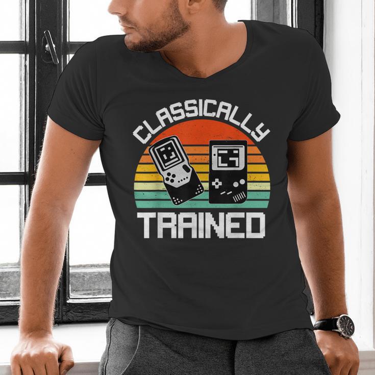 Vintage Retro Classically Trained Video Game 90s Nostalgia Men's V-Neck T-Shirt Vintage Retro Classically Trained Video Game 90s Nostalgia Men's V-Neck T-Shirt