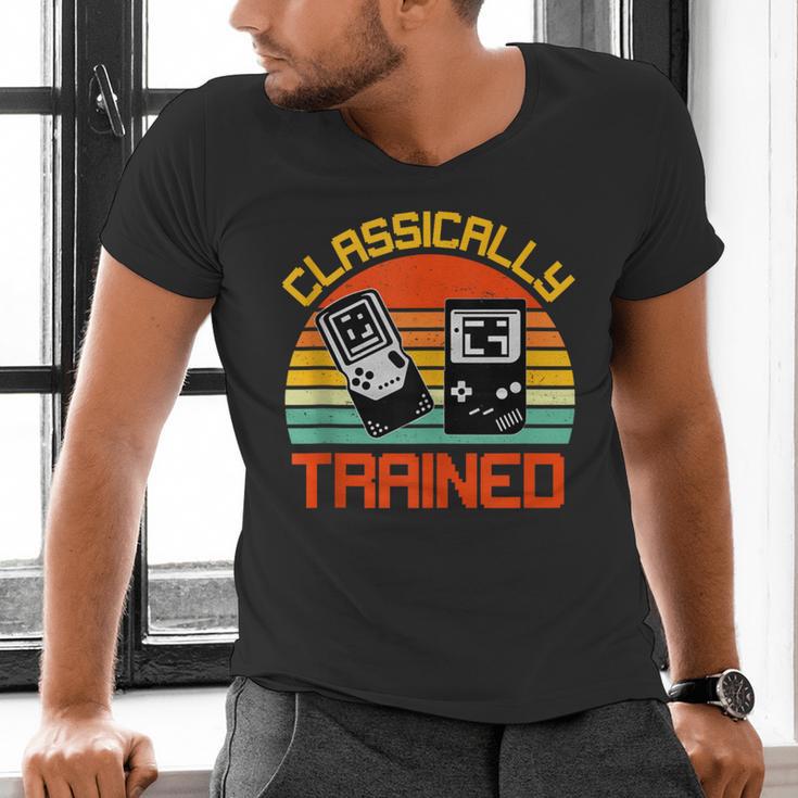 Vintage Retro Classically Trained Video Game 90s Nostalgia Men's V-Neck T-Shirt