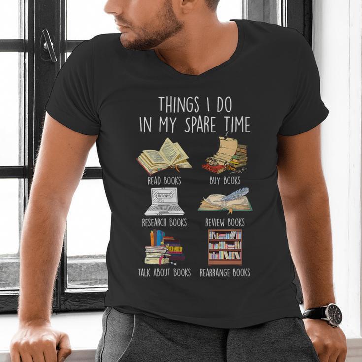 Vintage Retro Things I Do In My Spare Time Books Men's V-Neck T-Shirt