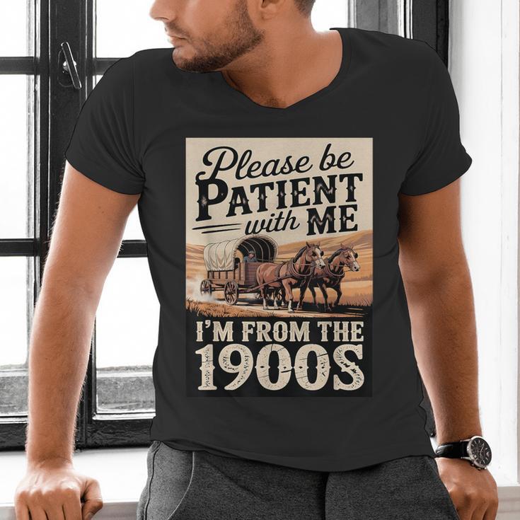 Vintage Saying Please Be Patient With Me I'm From The 1900s Men's V-Neck T-Shirt