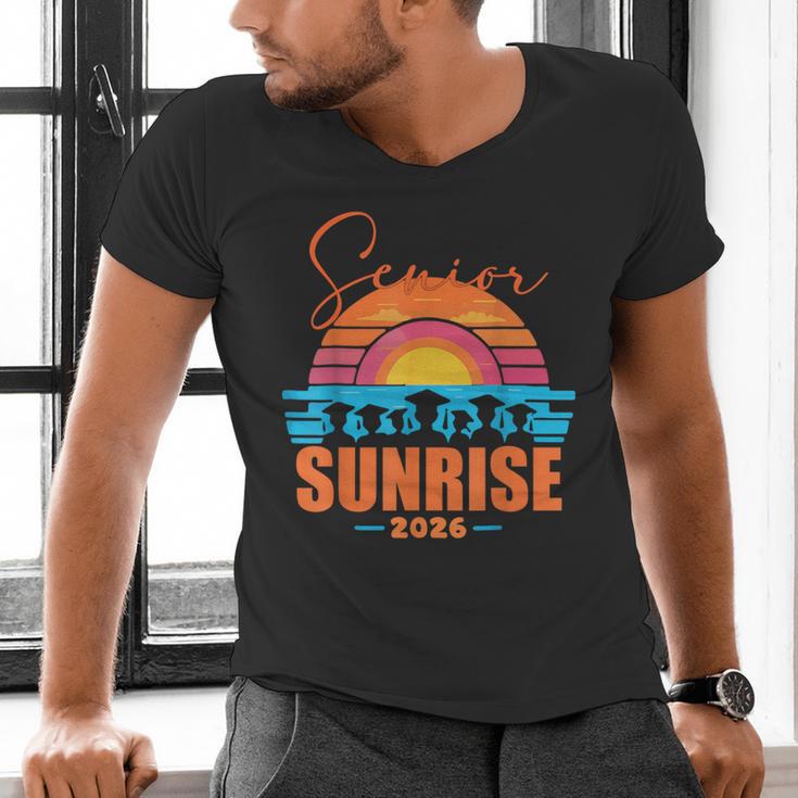 Vintage SENIOR SUNRISE 2026 Seniors Of Class Graduation Men's V-Neck T-Shirt