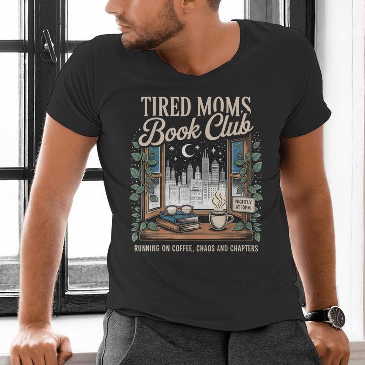 Vintage Tired Moms Book Club Bookish Booktrovert Men's V-Neck T-Shirt