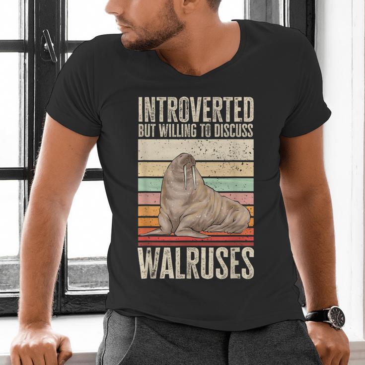 Walrus Lover Introvert Walrus Men's V-Neck T-Shirt Walrus Lover Introvert Walrus Men's V-Neck T-Shirt