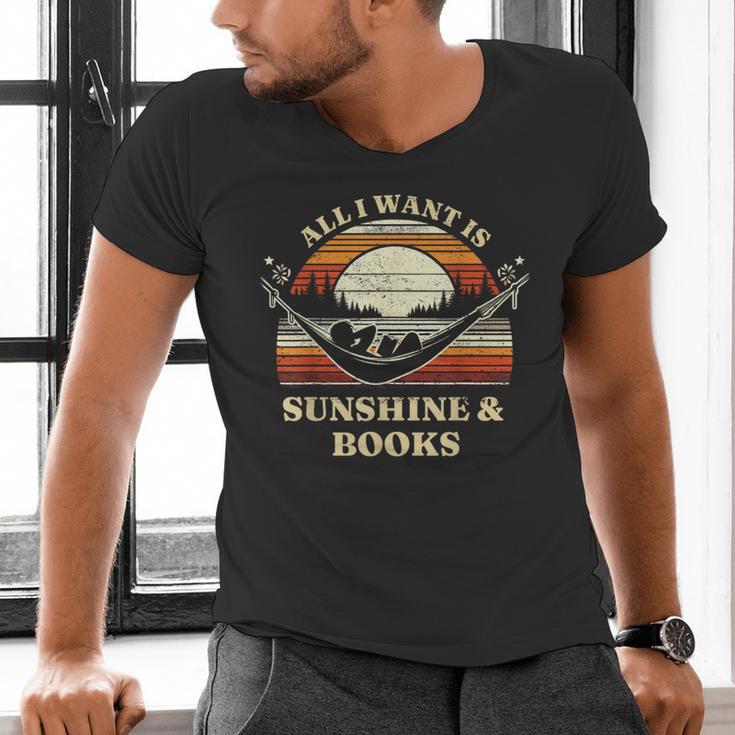 All I Want Is Sunshine & Books Summer Reading Men's V-Neck T-Shirt All I Want Is Sunshine & Books Summer Reading Men's V-Neck T-Shirt