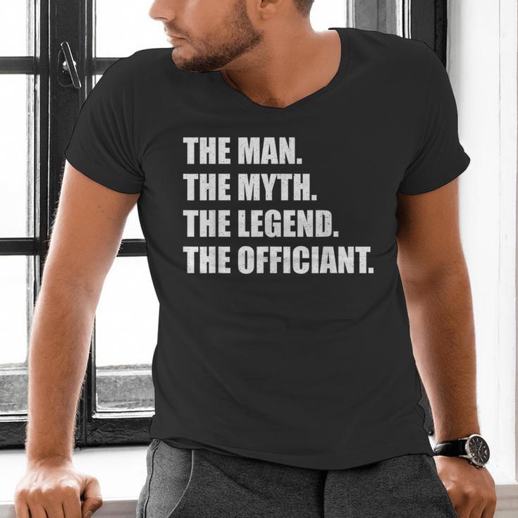 Wedding Officiant Art For Men Dad Ordained Minister Men's V-Neck T-Shirt
