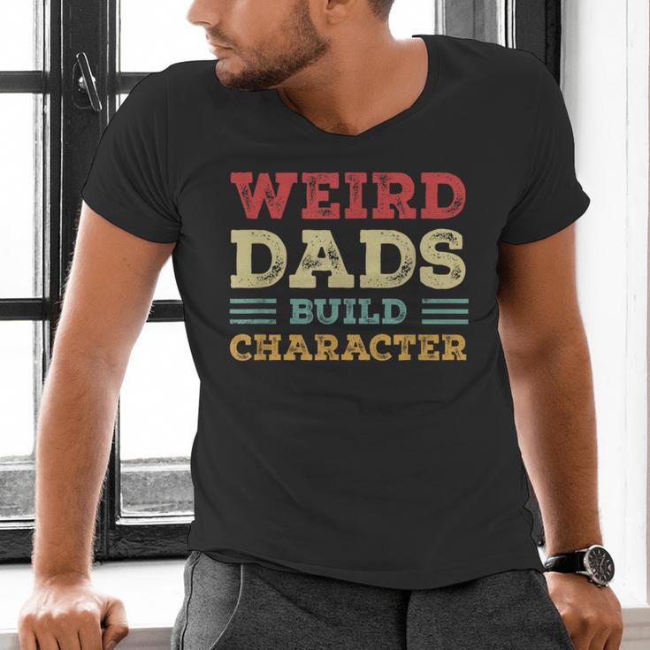 Weird Dads Build Character Vintage Men's V-Neck T-Shirt