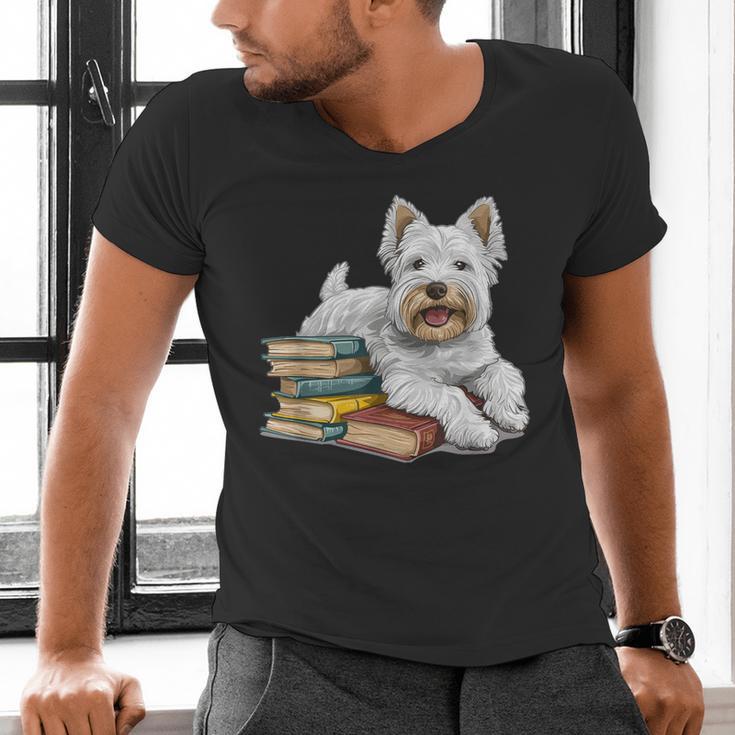 West Highland Terrier Books Dog Breed Westie For Men Women Kids Men's V-Neck T-Shirt West Highland Terrier Books Dog Breed Westie For Men Women Kids Men's V-Neck T-Shirt