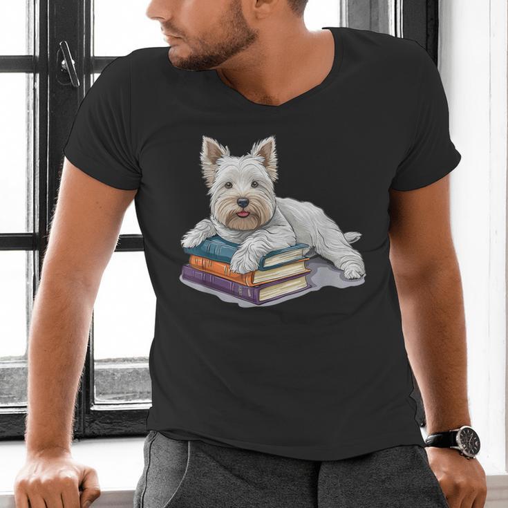 West Highland Terrier Books Dog Breed Westie Men's V-Neck T-Shirt