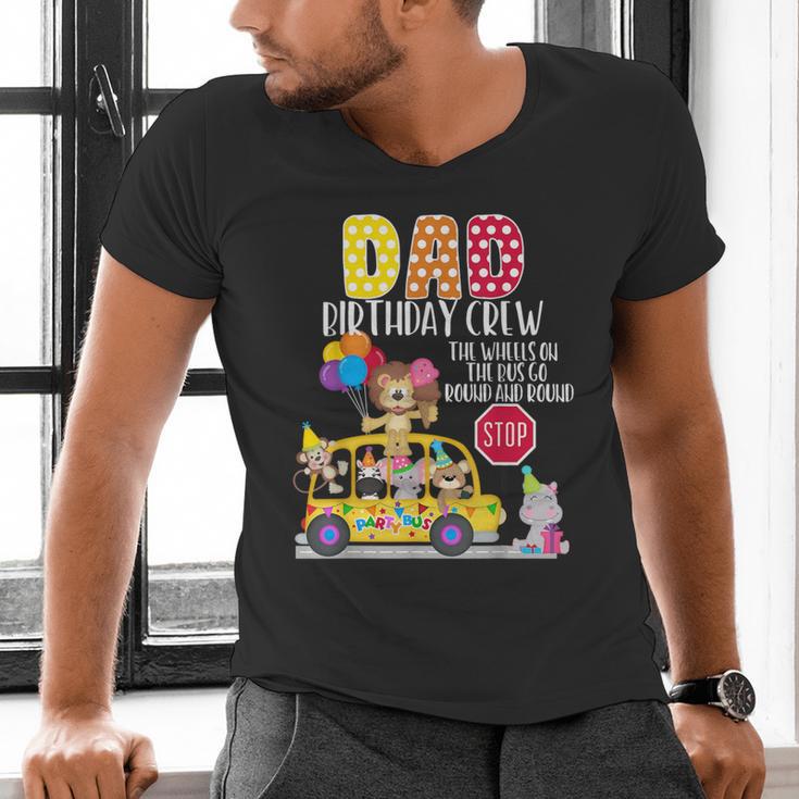 The Wheels On The Bus Dad Birthday Crew Party Toddler Kids Men's V-Neck T-Shirt