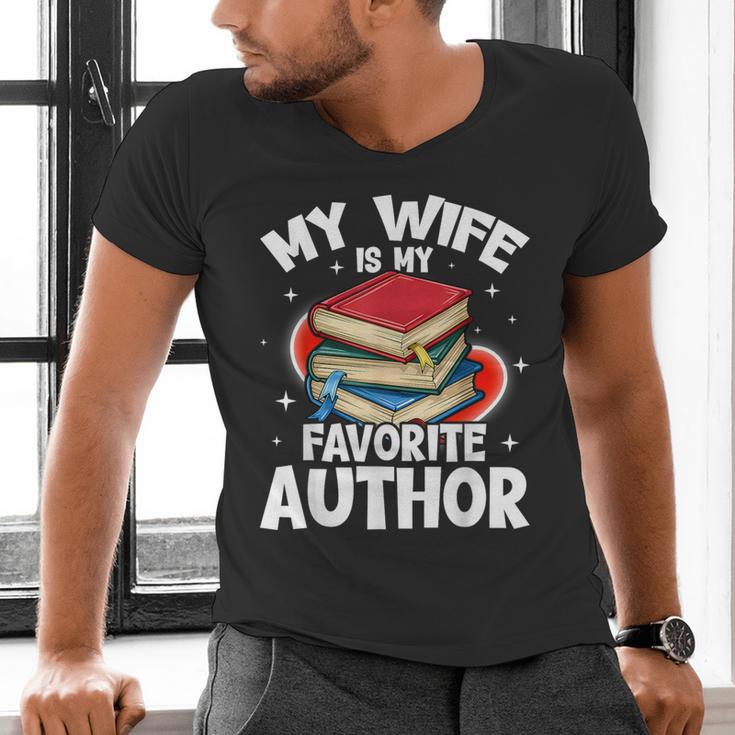 My Wife Is My Favorite Author Book Writer Men's V-Neck T-Shirt My Wife Is My Favorite Author Book Writer Men's V-Neck T-Shirt