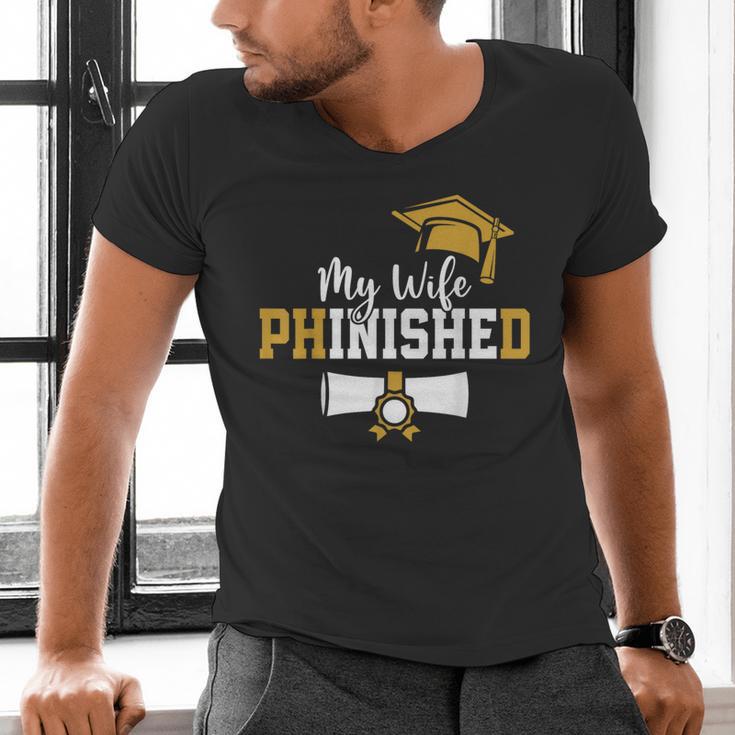 My Wife Phinished PhD Graduation Family Matching Men's V-Neck T-Shirt