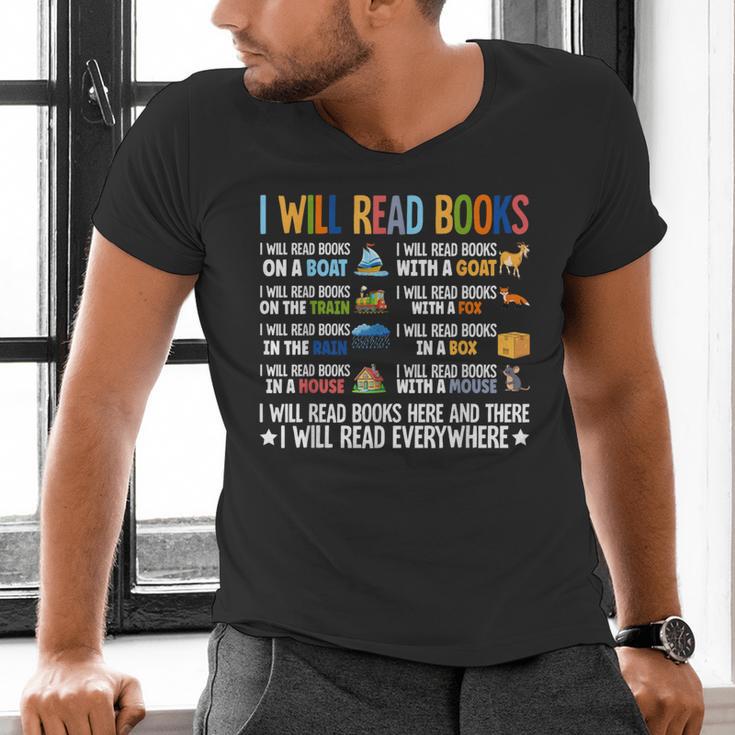 I Will Read Books On A Boat Fun Reading Lover Men's V-Neck T-Shirt