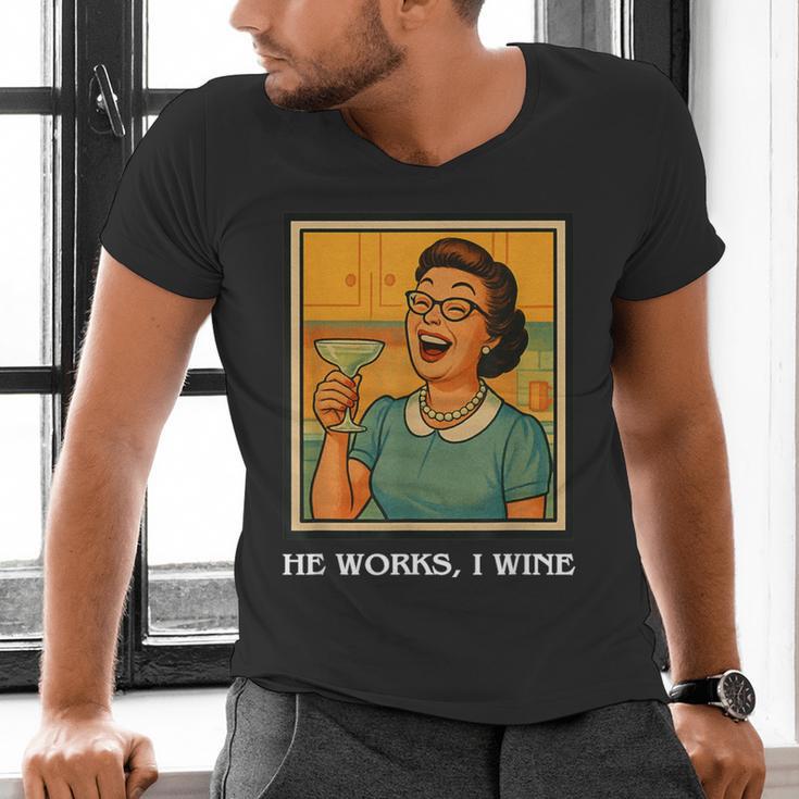 I Wine Housewife Retro Nostalgia Classic 1950s Vintage Humor Men's V-Neck T-Shirt I Wine Housewife Retro Nostalgia Classic 1950s Vintage Humor Men's V-Neck T-Shirt