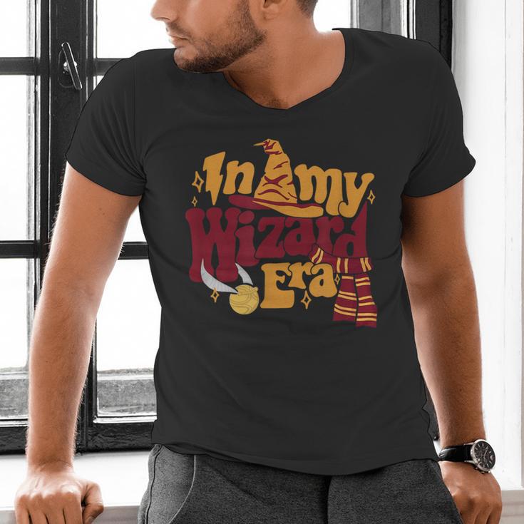 In My Wizard Era Groovy Bookish Fantasy Reader Book Lover Men's V-Neck T-Shirt In My Wizard Era Groovy Bookish Fantasy Reader Book Lover Men's V-Neck T-Shirt