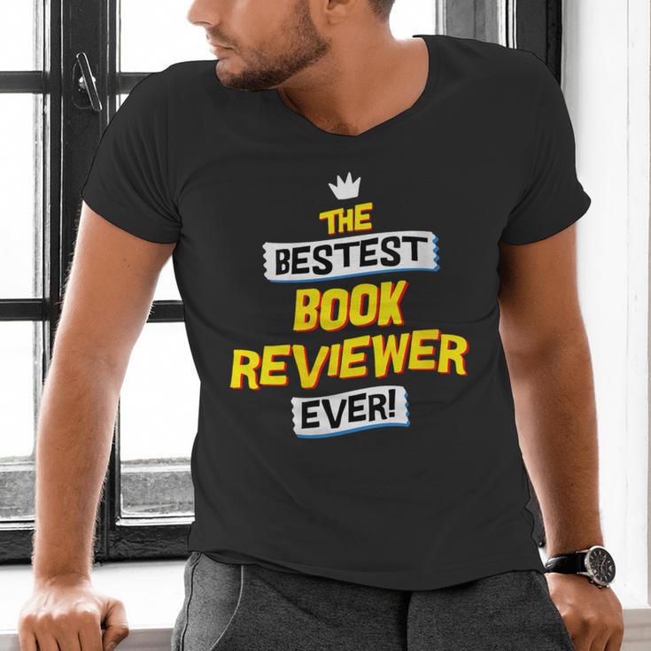 Women's Best Book Reviewer Critic Job Occupation Men's V-Neck T-Shirt