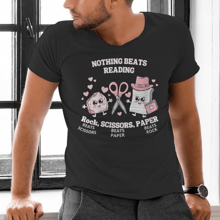 Women's Nothing Beats Reading Book Lover Statement Men's V-Neck T-Shirt