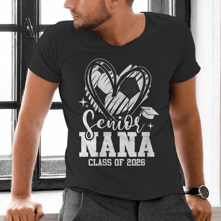 Women's Senior Nana Class Of 2026 Soccer Graduation Heart Men's V-Neck T-Shirt