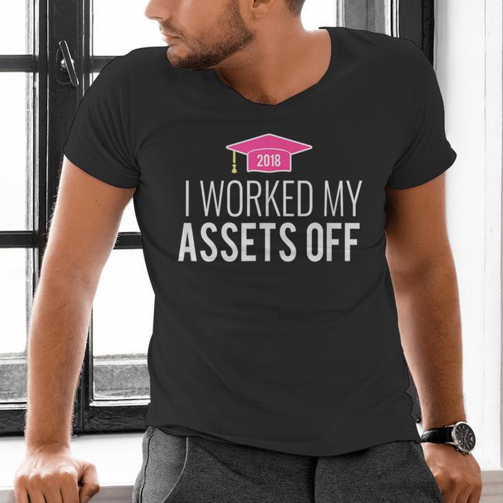 I Worked My Assets Off Accounting Graduation T-Shirt Men's V-Neck T-Shirt