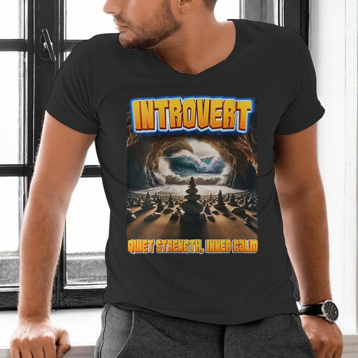 World Introvert Day Quiet Strength Inner Calm Men's V-Neck T-Shirt