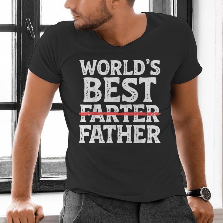 World's Best Father Farter Dad Daddy Papa Joke Men's V-Neck T-Shirt World's Best Father Farter Dad Daddy Papa Joke Men's V-Neck T-Shirt