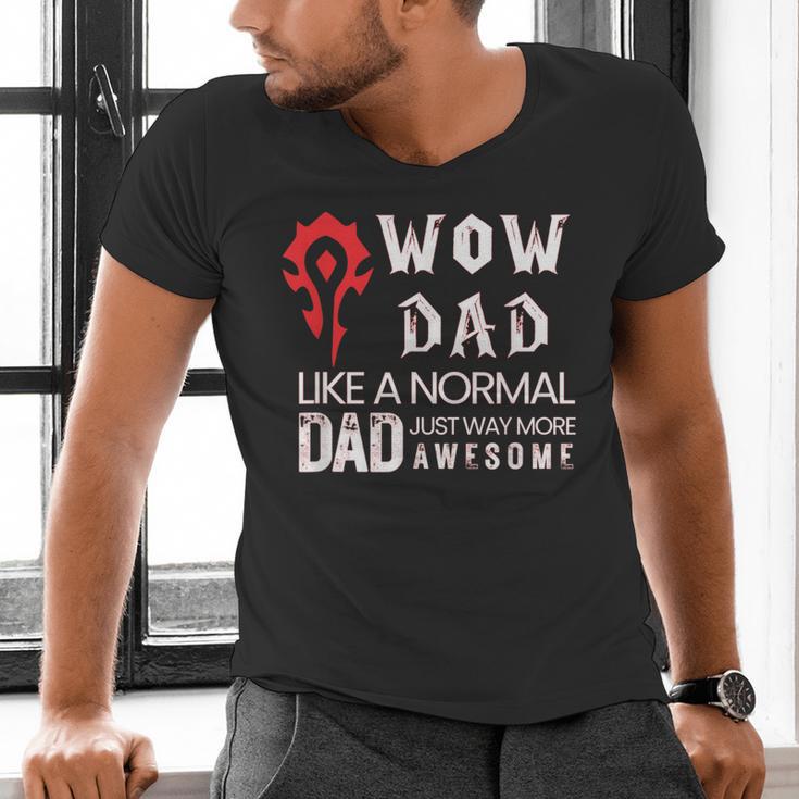 WOW Dad Like a Normal Dad Way More Awesome Tee T-Shirt Men's V-Neck T-Shirt