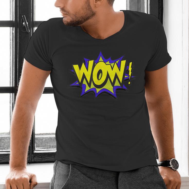WowShirt WOW Dad Mom Men Women Boys Girls Tee Men's V-Neck T-Shirt