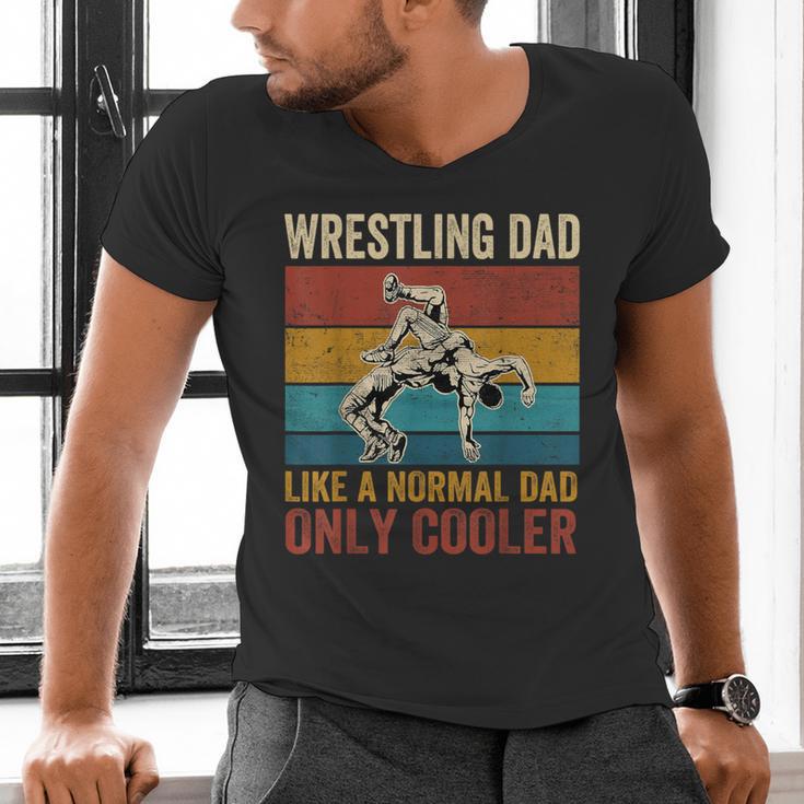 Wrestling Dad Like A Normal Dad Only Cooler Father's Day Men's V-Neck T-Shirt