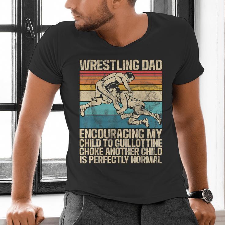 Wrestling Dad Wrestler Wrestling Wrestle Father's Day Men's V-Neck T-Shirt