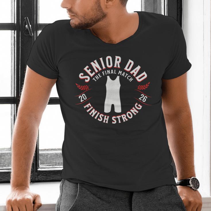 Wrestling Senior Dad The Final Match 2026 Men's V-Neck T-Shirt