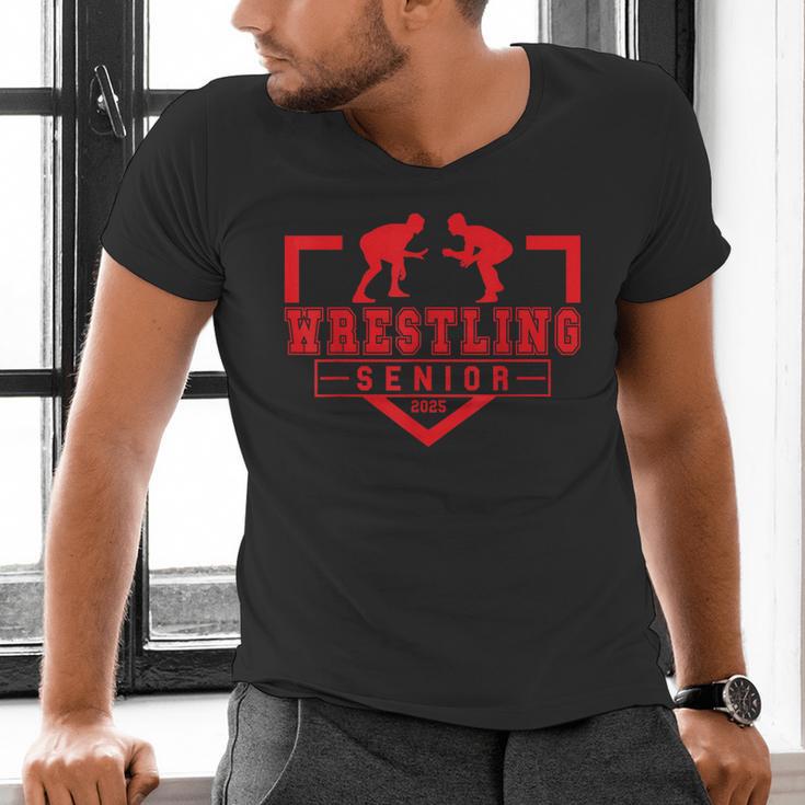 Wrestling Senior Night Wrestling Senior 2025 Graduation 11 Men's V-Neck T-Shirt