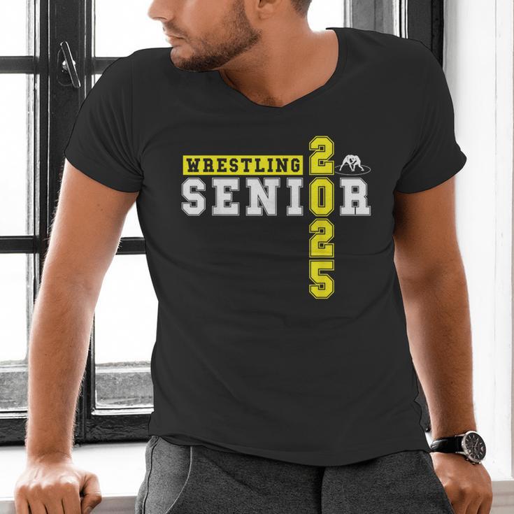 Wrestling Senior Night Wrestling Senior 2025 Graduation 22 Men's V-Neck T-Shirt