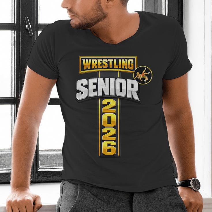 Wrestling Senior Night Senior 2026 Faith Cross Graduation Men's V-Neck T-Shirt