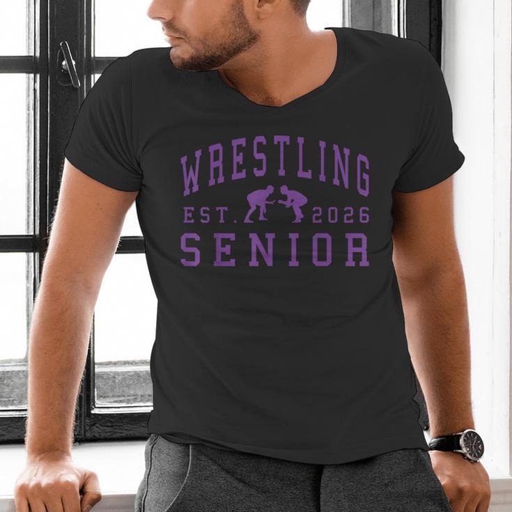 Wrestling Senior Night Wrestling Senior 2026 Graduation 84 Men's V-Neck T-Shirt