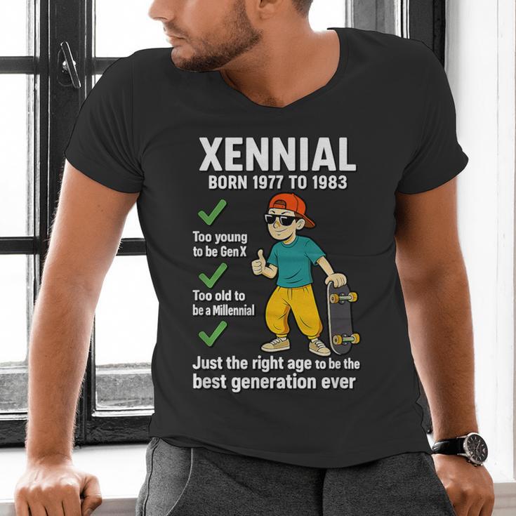 Xennial Born 1977 To 1983 Nostalgia Men's V-Neck T-Shirt