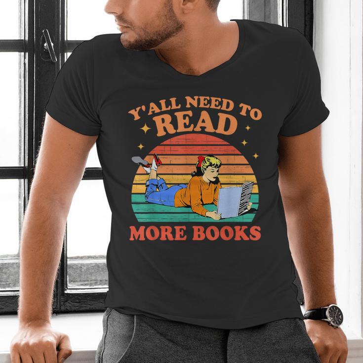 Y'All Need To Read More Books Book Lover Vintage Men's V-Neck T-Shirt Y'All Need To Read More Books Book Lover Vintage Men's V-Neck T-Shirt