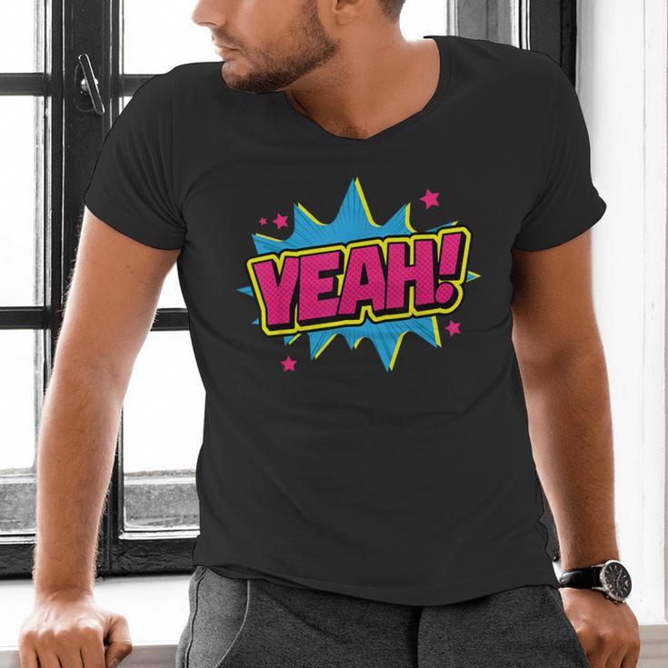 Yeah Comic Comic Book Graphic Men's V-Neck T-Shirt Yeah Comic Comic Book Graphic Men's V-Neck T-Shirt