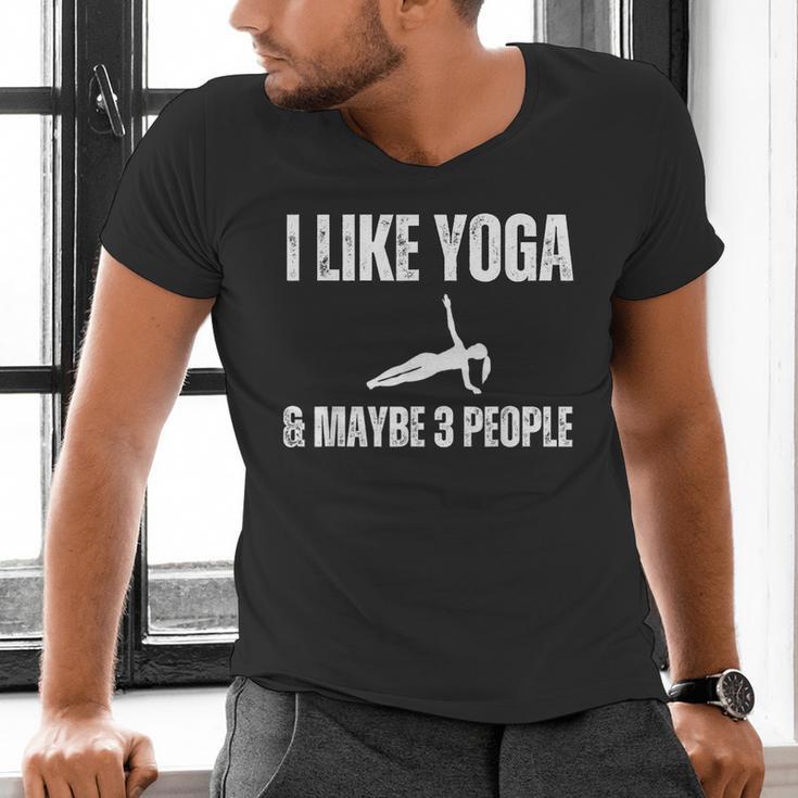I Like Yoga And Maybe 3 People Introvert Namaste Men's V-Neck T-Shirt