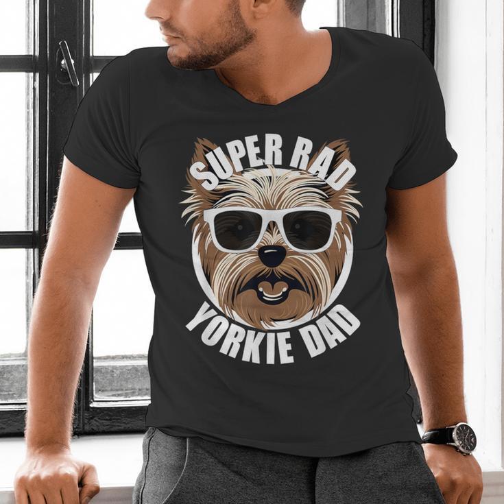 Yorkie Dad Father’s Day Yorkshire Terrier Dog Dad Men's V-Neck T-Shirt Yorkie Dad Father’s Day Yorkshire Terrier Dog Dad Men's V-Neck T-Shirt